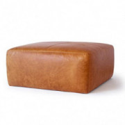 POLY & BARK Sequoia Ottoman in Full-Grain Pure-Aniline Italian Tanned Leather in Cognac Tan