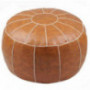 ZEFEN Decorative Pouf Foot Stool Round Unstuffed Leather Ottoman Cushion Storage seat or for Resting Your Feet on , Floor Cha