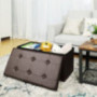 SONGMICS 30 Inches Faux Leather Folding Storage Ottoman Bench, Storage Chest Footrest Coffee Table Padded Seat, Brown ULSF40Z