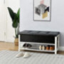 Saygoer Bench with Storage Industrial Entryway Shoes Bench with Seating Modern End of Bed Bench with Metal Shelf PU Padded Ot