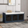 Merax Storage Bench Entryway Storage Bench with 3 Removable Basket, Shoe Bench Fully Assemble Storage Bench with Removable Cu
