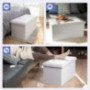COSYLAND Ottoman Bench with Storage 30x15x15 inches White Ottoman for Room Folding Leather Ottoman Footrest Footstool Rectang