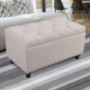 GOOD & GRACIOUS Storage Ottoman Bench 31.9 Inches Tufted End of Bed Storage Bench Footrest Foot Stool for Living Room or Bedr
