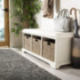 Safavieh American Homes Collection Lonan Grey and White Wicker Storage Bench