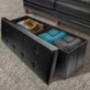 Sorbus Storage Bench Chest – Collapsible/Folding Bench Ottoman with Cover – Perfect Hope Chest, Pouffe Ottoman, Coffee Table,