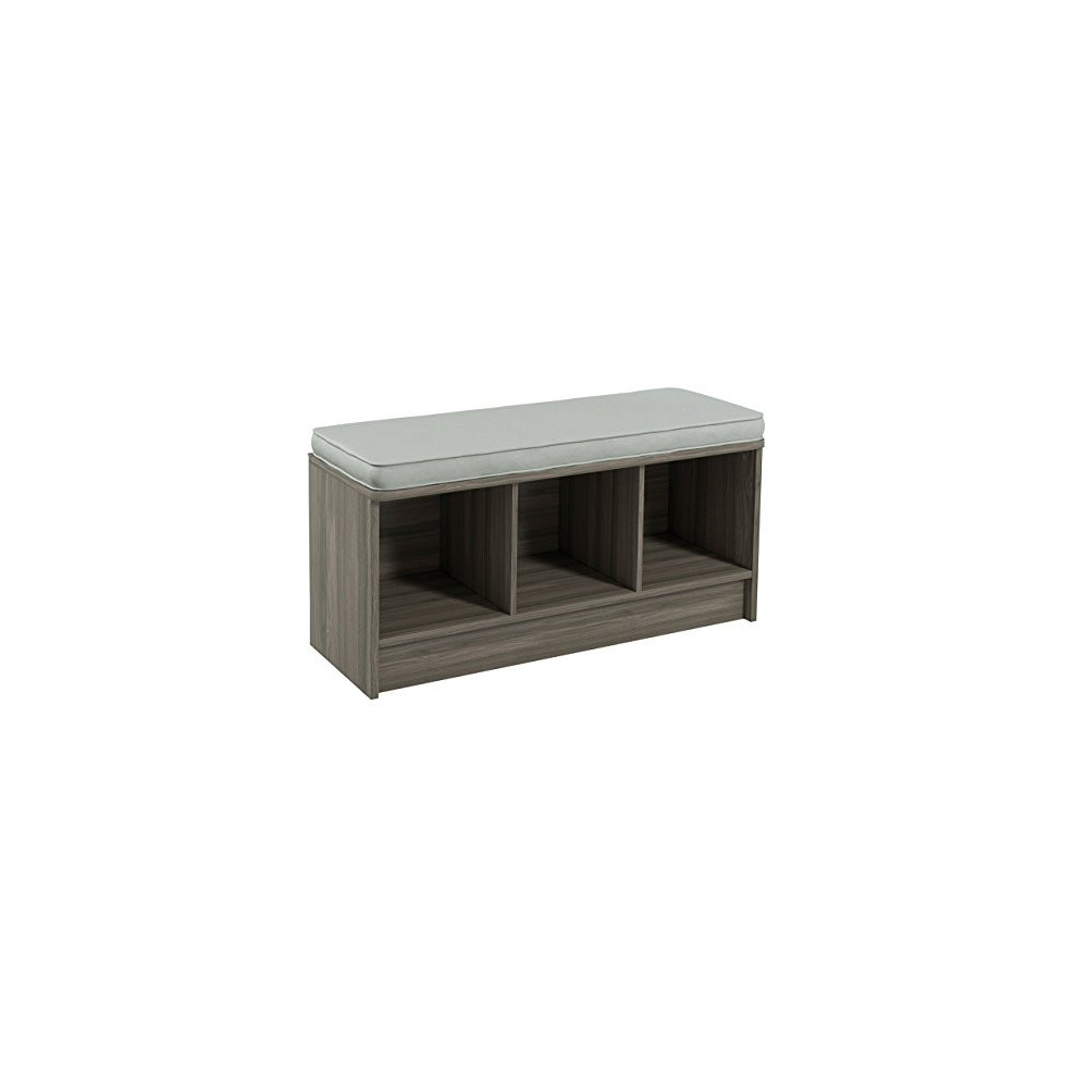 ClosetMaid 3258 Cubeicals 3-Cube Storage Bench, Natural Gray with Gray Cushion