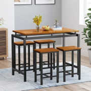 AWQM Bar Table and Chairs Set Modern Counter Height Pub Table with 4 Chairs 5 Pieces Dining Table Set Home Kitchen Breakfast 