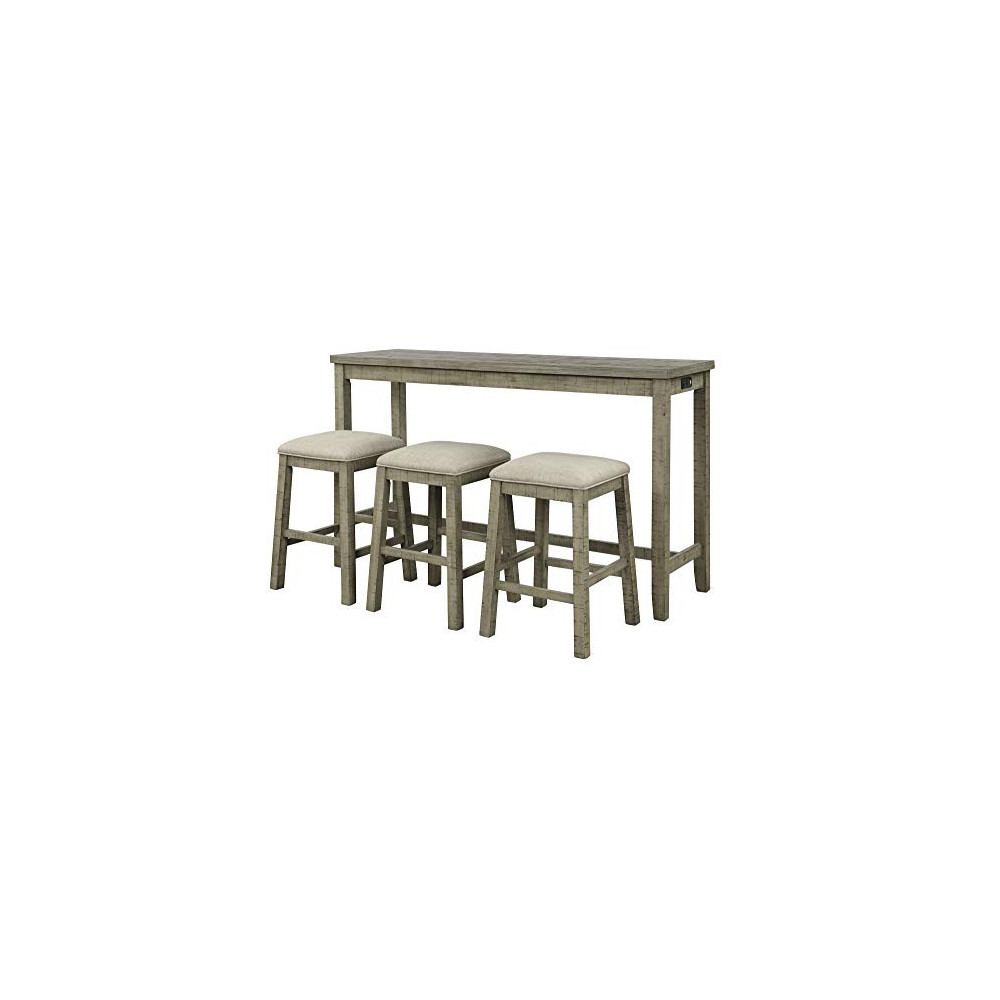 4 Pieces Counter Height Dining Set - Pub Table and 3 Bar Stools ...