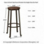 glitzhome 3 Piece Round Bar Stool and Table Set Pub Height Dining Room Wood Top Metal Bar Bistro Coffee  1 Table + 2 Chairs 