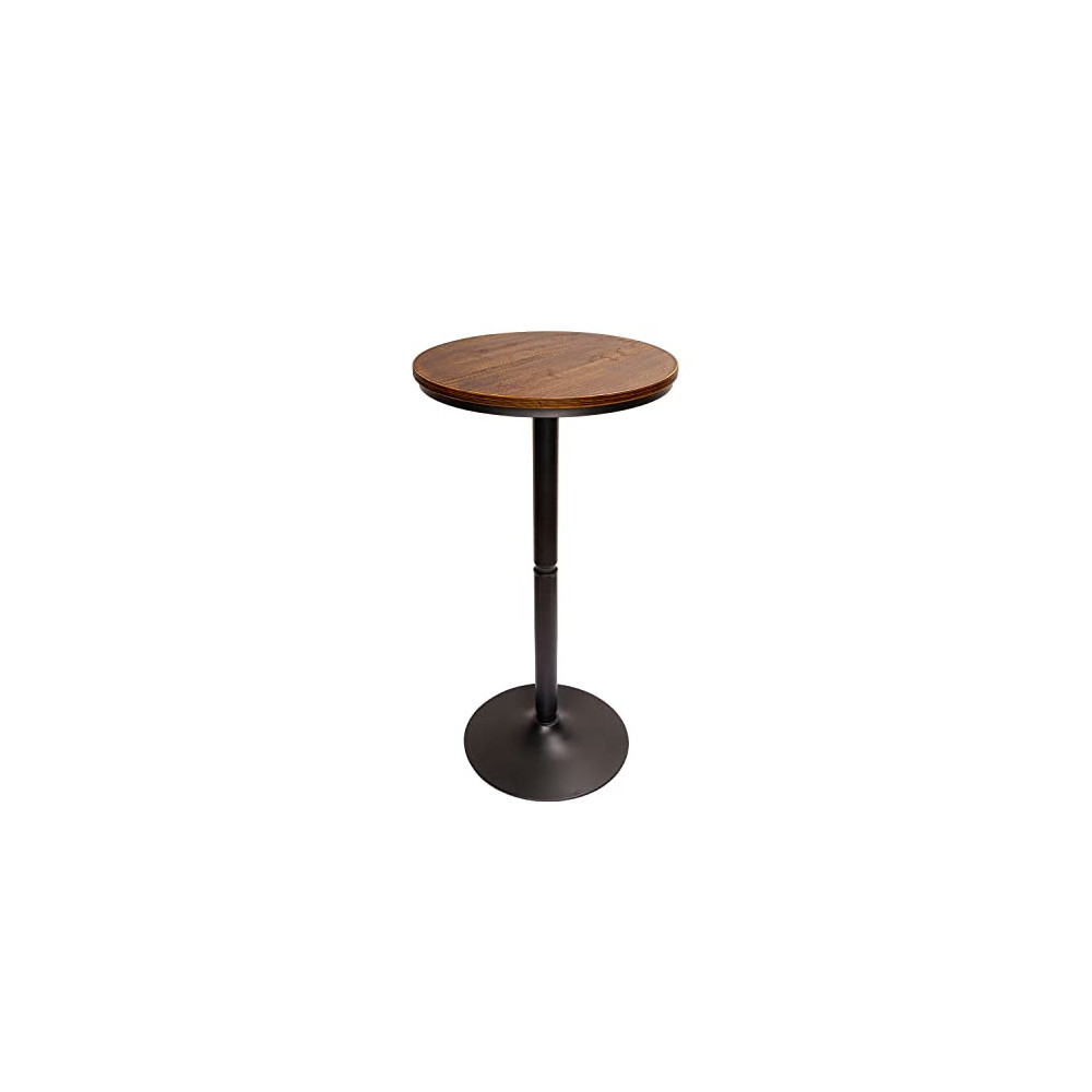VILAVITA Detachable Bar Table Wood Round Pub Table Wood Top with Metal Leg and Base, 21.65 Inch Top and 40.55 Inch Height, Re