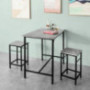 Haotian OGT11 Bar Set-1 Bar Table and 4 Stools, Home Kitchen Breakfast Bar Set Furniture Dining Set  Grey 