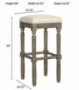 Ball & Cast Kitchen Counter Pub-Height Barstool 30 Inch Seat Height Taupe with Brush Grey Set of 2