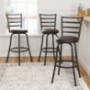 24" or 29" Adjustable-Height Swivel Barstool, Bar Stools, Dining, Kitchen, Pub, Metal Chairs Set of 3 - Durable Construction,