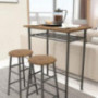 Weehom 3 Pieces Bar Table Set, Modern Pub Table and Chairs Dining Set, Kitchen Counter Height Dining Table Set with 2 Bar Sto