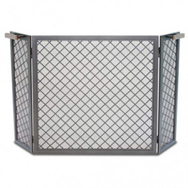 Pilgrim Home and Hearth, Natural Iron 18227 Stanton Tri Panel Fireplace Screen, 10” Side I x 31”H, 29 Lbs