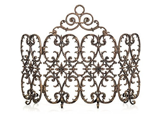 Woodland Direct FS-F4PA-BR 4 Panel Florentine Fireplace Screen with Arch44. Bronze
