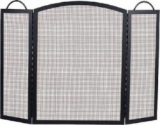 Shop Chimney Black 3 Fold Center Wrought Iron Arched Panel Screen - 32.5 inch