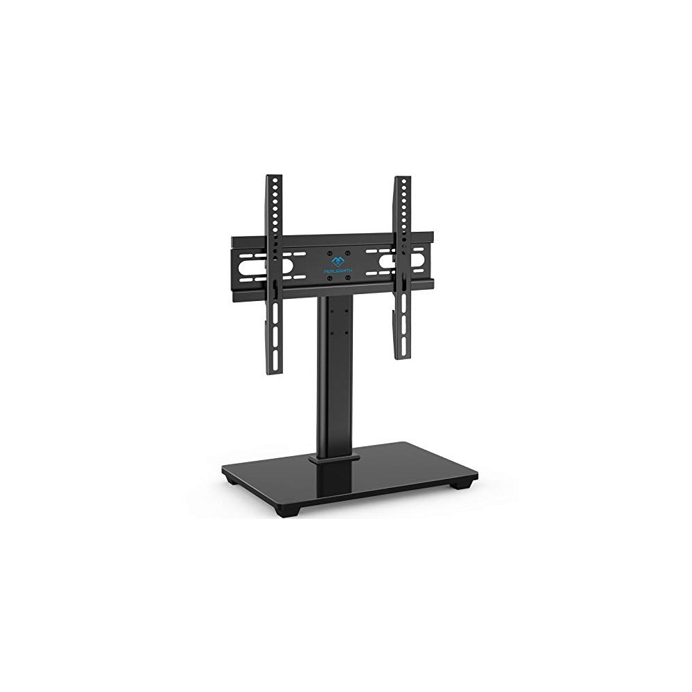 PERLESMITH Universal TV Stand - Table Top TV Stand for 37-55 inch LCD LED TVs - Height Adjustable TV Base Stand with Tempered