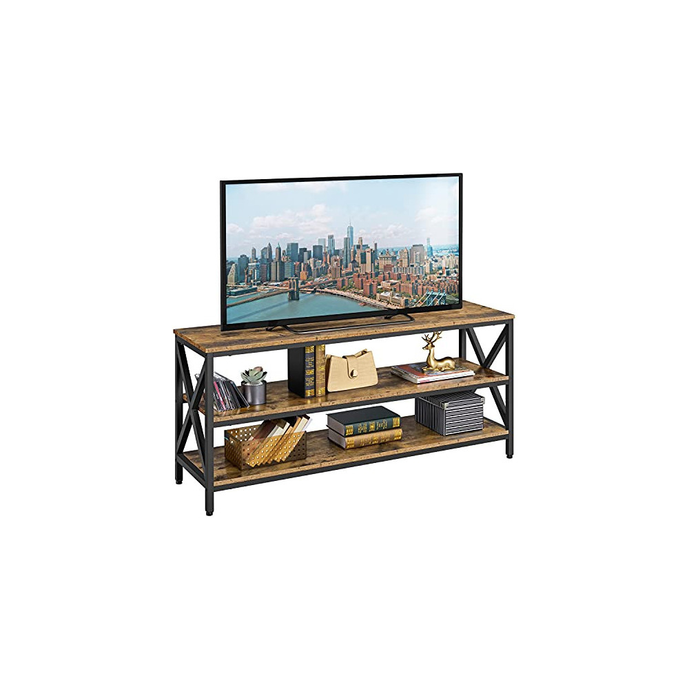 Yaheetech Industrial TV Stand for TV up to 65 inch, 55" TV Cabinet with 3 Tier Storage Shelves for Living Room, Entertainment