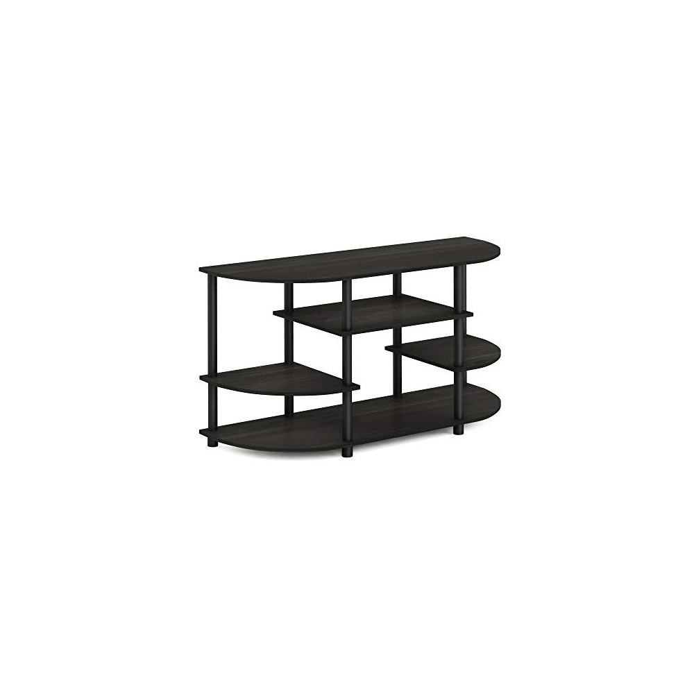 Furinno JAYA Simple Design Corner TV Stand, Espresso/Black