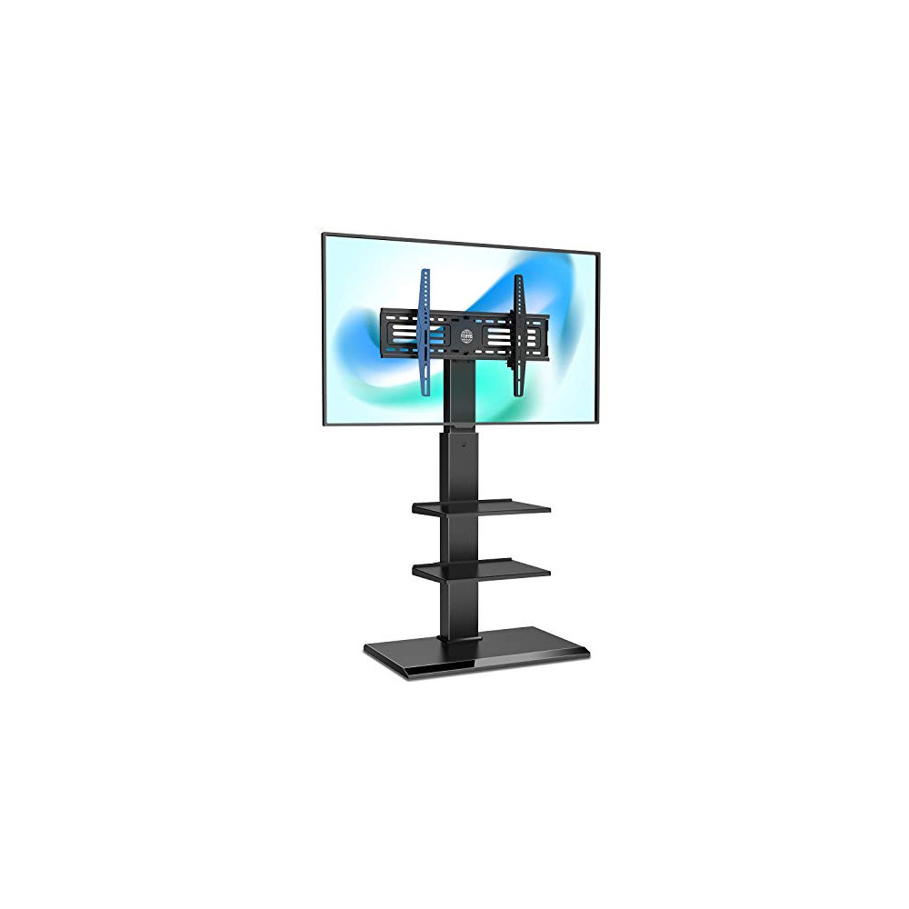 FITUEYES Floor TV Stand with Adjustable Shelf for TVs Up to 65” LCD LED OLED Plasma Flat Panel or Curved Screen Universal TV 