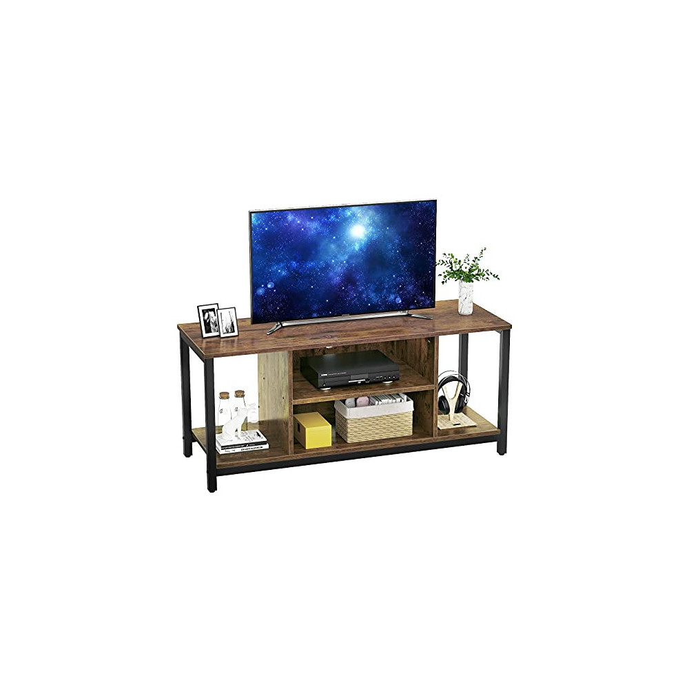 Aheaplus TV Stand for TV up to 50 inch 3 Tier Entertainment Center Mid Century Modern TV Stand Media Console Table with Open 