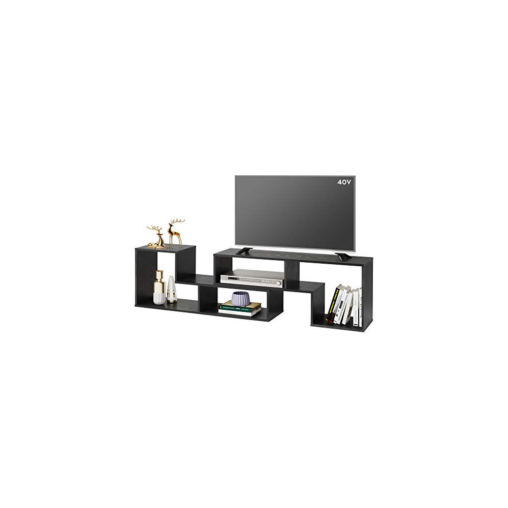 DEVAISE Flat Screen TV Stand for 55 65 75 inch TV, Modern Entertainment Center with Storage Shelves, Media Console Bookshelf 