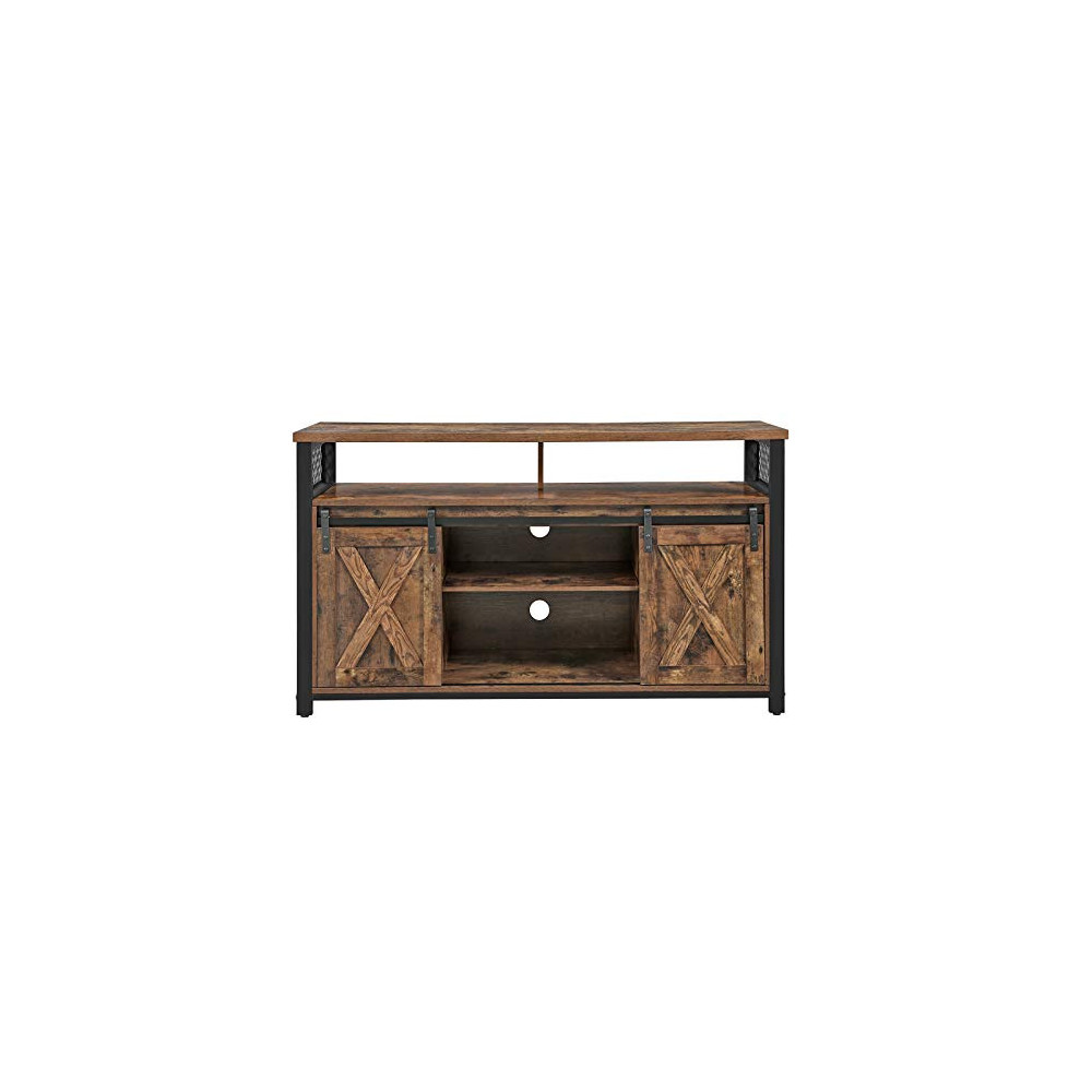 VASAGLE TV Cabinet for 55-inch TVs with Sliding Barn Doors, Entertainment Center and Media Console, TV Stand with Adjustable 