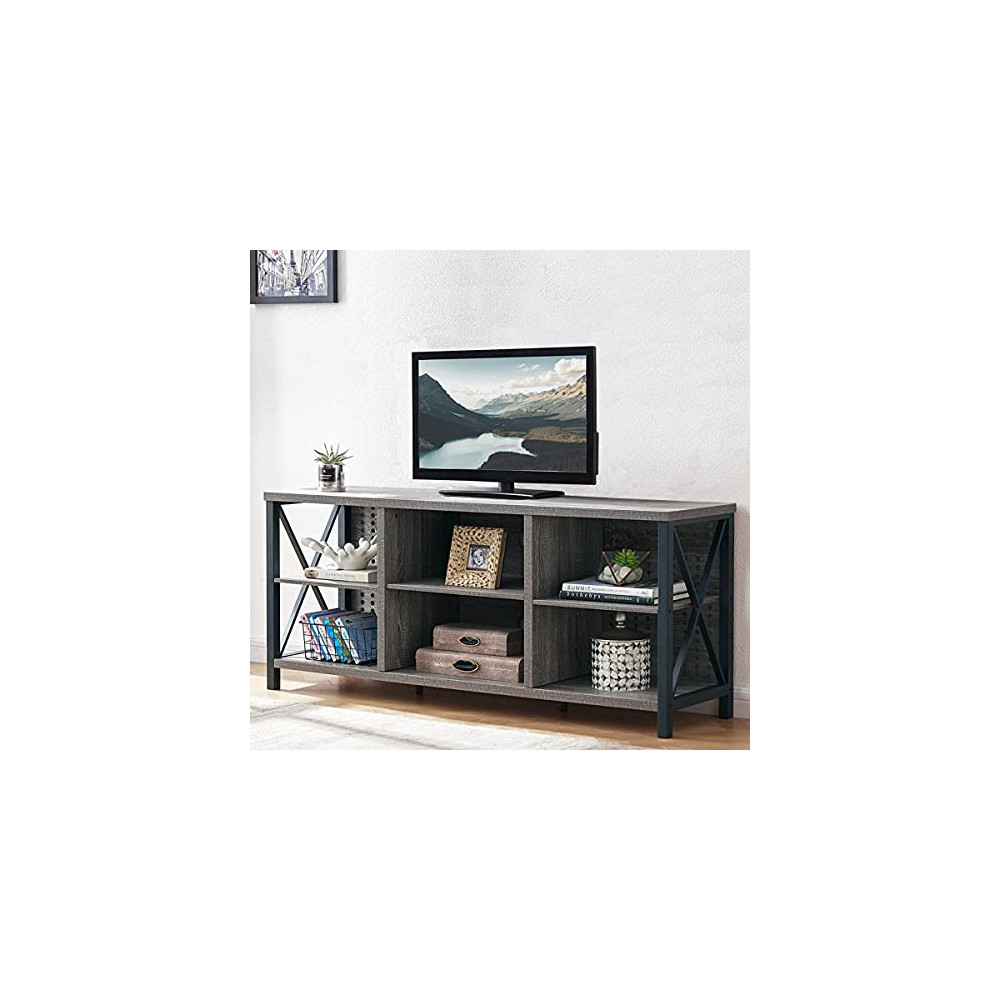 LVB TV Stand for TVs up to 75 Inch, Mid Century Modern Entertainment Center with Storage for Bedroom, Wood Farmhouse Industri