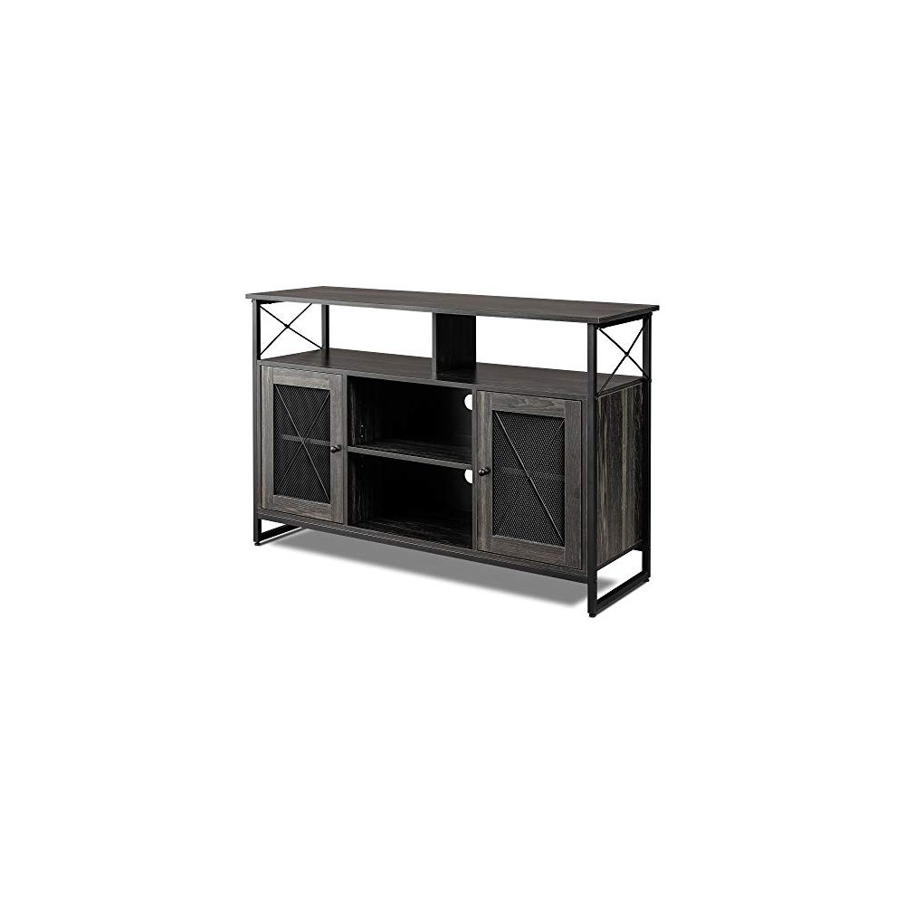 WLIVE Entertainment Center for 55 inch TV, Farmhouse TV Stand with Storage Cabinet, Industrial TV Console for Living Room, Be
