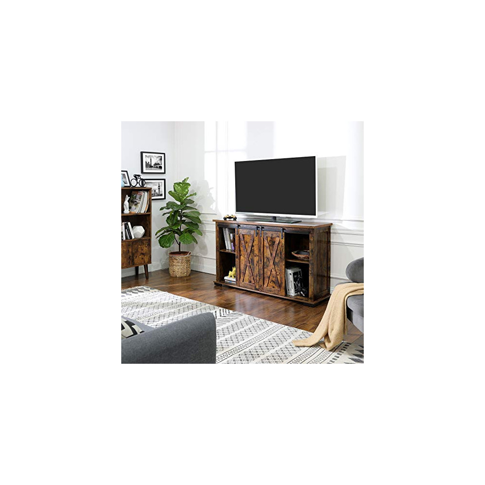 VASAGLE TV Stand with Storage and Sliding Barn Doors for 60Inch