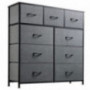 WLIVE 9-Drawer Dresser, Fabric Storage Tower for Bedroom, Hallway, Nursery, Closets, Tall Chest Organizer Unit with Textured 
