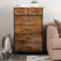 6 Drawer Wood Dresser, Storage Tower Clothes Dresser Organizer, Sturdy Steel Frame, Storage Dresser for Bedroom  Accent 