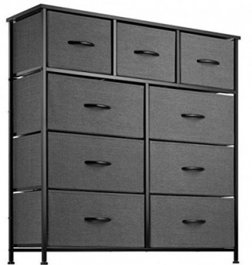 9 Drawer Dresser Organizer Fabric Storage Chest for Bedroom, Hallway, Entryway, Closets, Nurseries. Furniture Storage Tower S