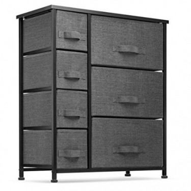 7 Drawers Dresser - Furniture Storage Tower Unit for Bedroom, Hallway, Closet, Office Organization - Steel Frame, Wood Top, E