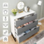 POVISON Modern Wide Drawer Dresser, Dresser Storage Cabinet Organizer 4-Drawer for Bedroom, Kids Dresser with Simple Lines St