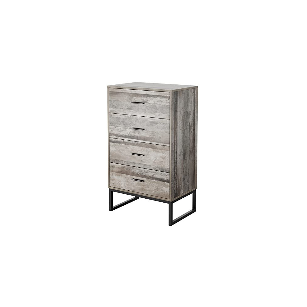 Dresser with 4 Drawers, Wide Chest of Drawers with Sturdy Metal Frame, Nightstand Wood Storage Organizer Unit for Bedroom, Ho