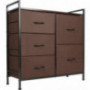 ODK Dresser with 5 Drawers, Fabric Storage Tower, Organizer Unit for Bedroom, Chest for Hallway, Closet. Steel Frame and Wood