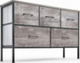 5 Drawer Dresser Long Wide Chest of Drawers Nightstand with Wood Top Rustic Storage Tower Storage Dresser Closet for Living R