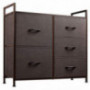 WLIVE Dresser with 5 Drawers, Fabric Storage Tower with Handrail, Organizer Unit for Bedroom, Hallway, Entryway, Closets, Stu