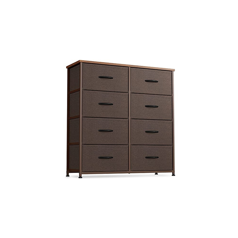 CubiCubi Dresser for Bedroom, 8 Drawer Storage Organizer Tall Wide Dresser for Bedroom Hallway, Sturdy Steel Frame Wood Top, 