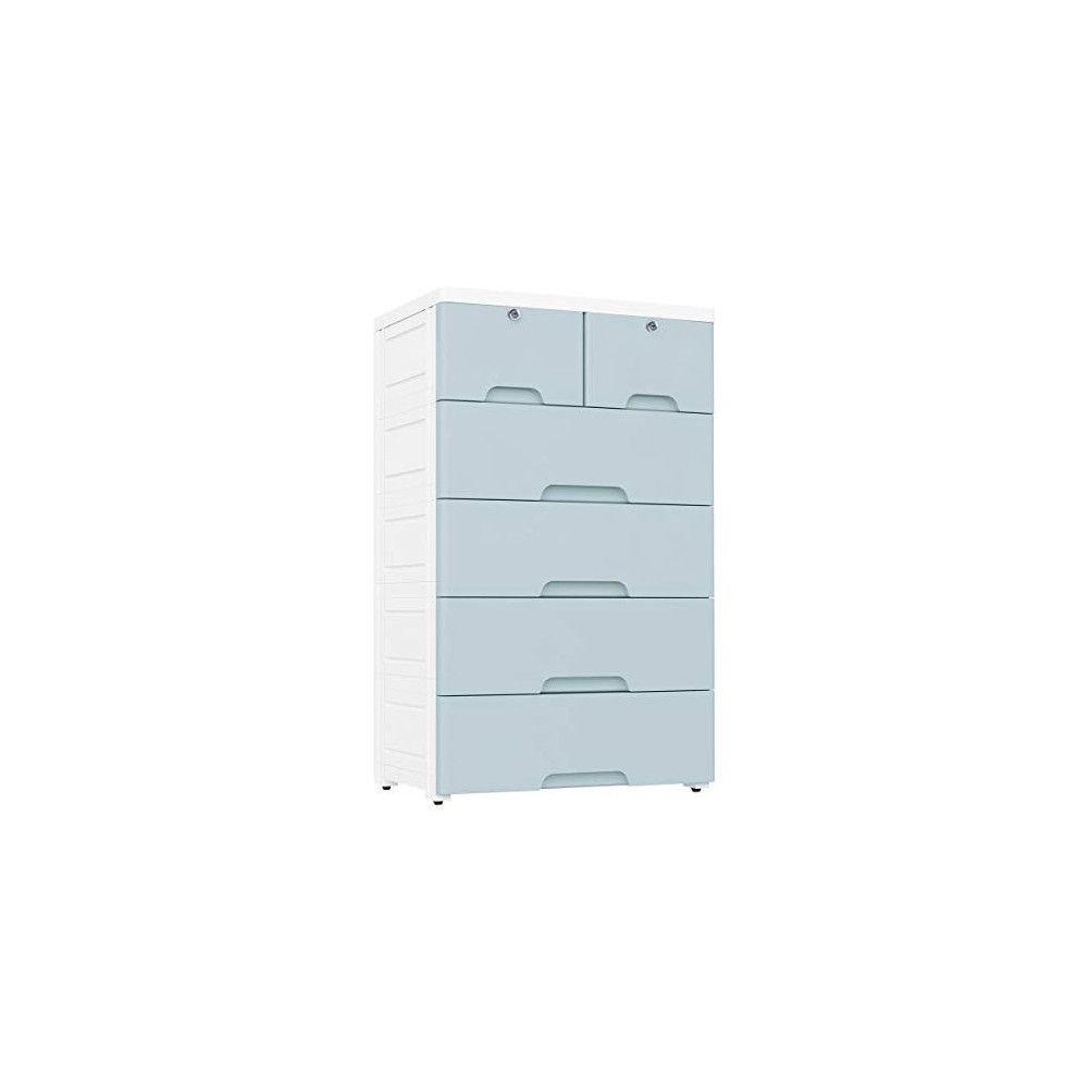 Nafenai Plastic Drawers Dresser,Storage Cabinet with 6 Drawers,Closet Drawers Tall Dresser Organizer for Clothes,Playroom,Bed