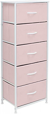 Sorbus Fabric Dresser for Kids Bedroom - Chest of 5 Drawers, Tall Storage Tower, Clothing Organizer, for Closet, for Playroom
