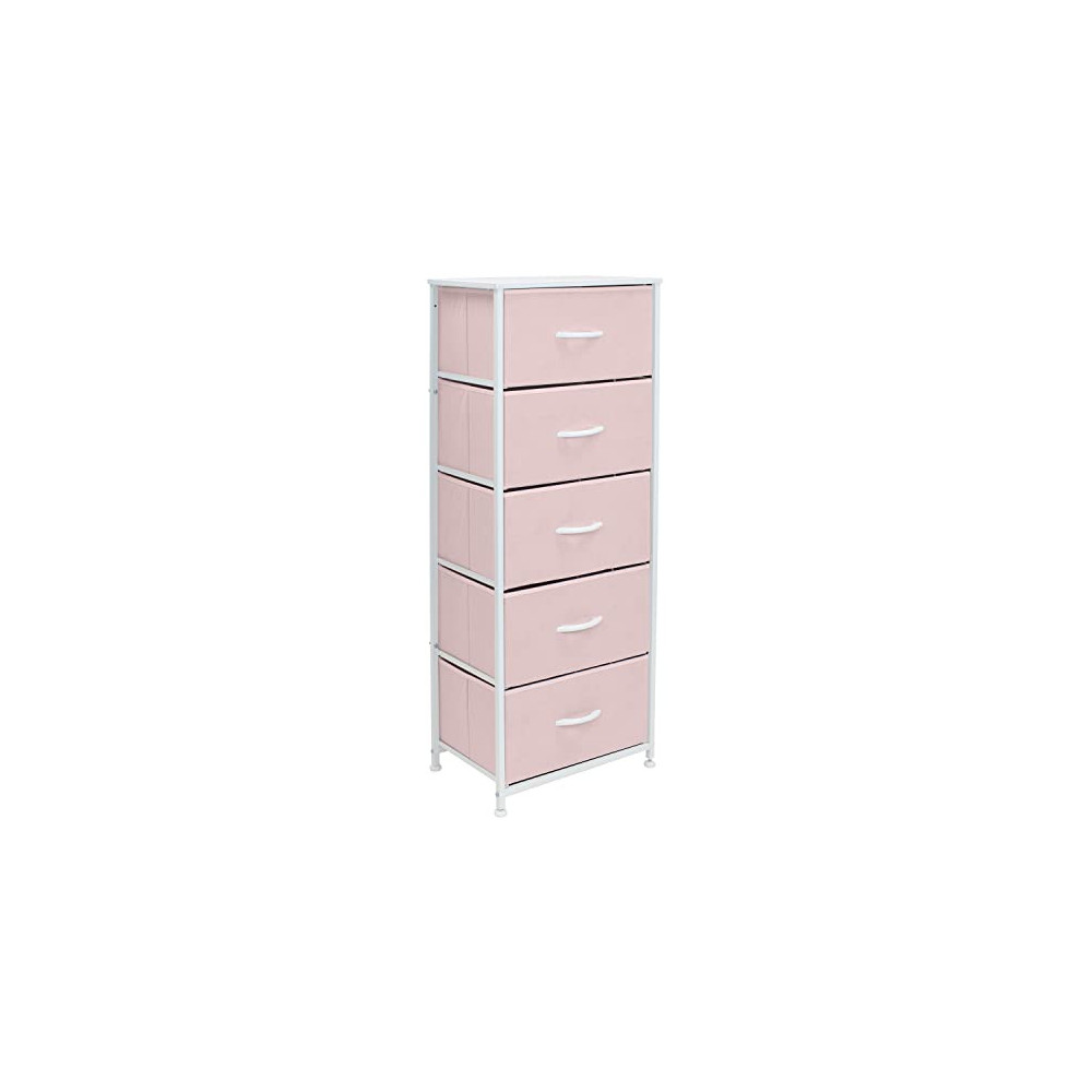 Sorbus Fabric Dresser for Kids Bedroom - Chest of 5 Drawers, Tall Storage Tower, Clothing Organizer, for Closet, for Playroom