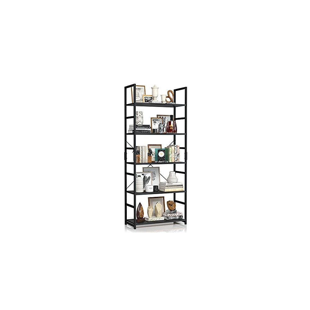 APPOLYN 5 Tier Bookshelf, Tall Bookcase, Modern Book Shelves, Shelves Organizer, Bookshelves for Bedroom, Living Room and Hom