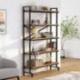 Tribesigns Industrial Bookshelf, 5-Tier Bookcase and Bookshelves, Open Freestanding Storage Shelf with Metal Frame for Displa