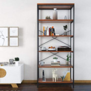Modrine 5 Shelf Bookcase, Tall Bookshelf Industrial Style Bookshelves Vintage Standing Storage Shelf Units
