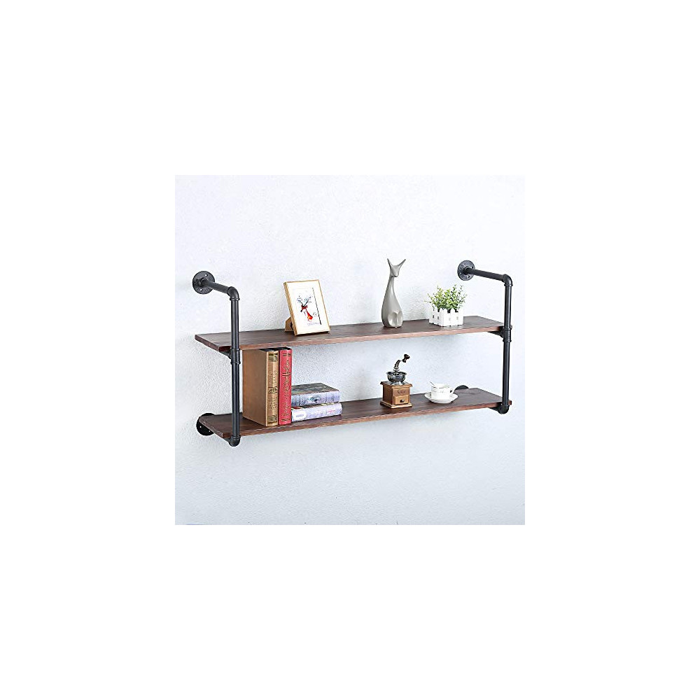 Industrial Pipe Shelving Floating Shelves,Rustic Wall Shelf Wood Hanging Shelf,Pipe Shelves Wall Mounted,Bookshelves Shelving