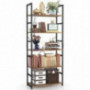 NUMENN 5 Tier Bookshelf, Tall Bookcase Shelf Storage Organizer, Modern Book Shelf for Bedroom, Living Room and Home Office, V