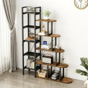 YITAHOME 5-Tier Bookshelf, L Shape 5 Storage Ladder Bookshelves Corner Bookcases, Industrial Furniture Display Book Shelf for